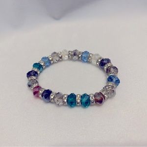 Diamond Cut Beaded Costume Bracelet